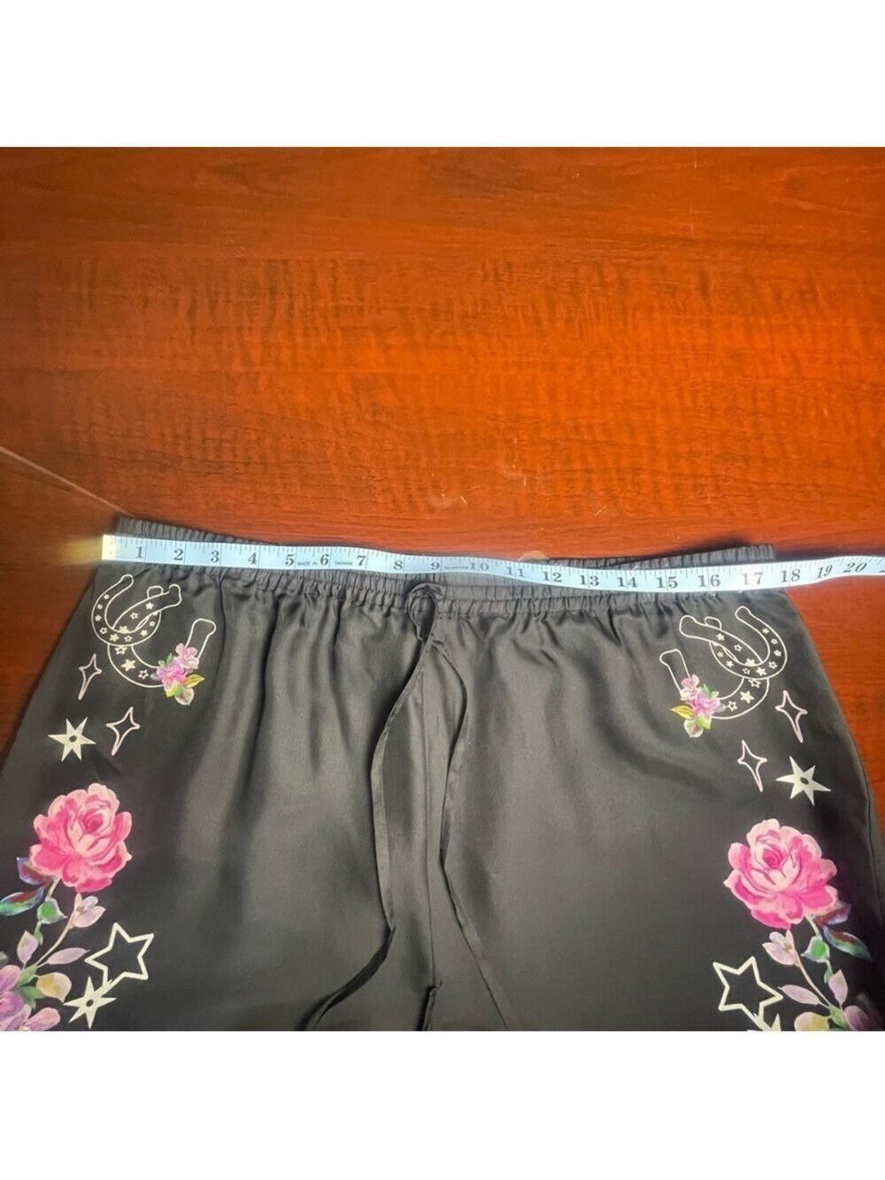 Johnny Was Jade Frankie Easy Pant Kasumi Black Floral Wide Leg Silk Blend Sz XL - Picture 7 of 13